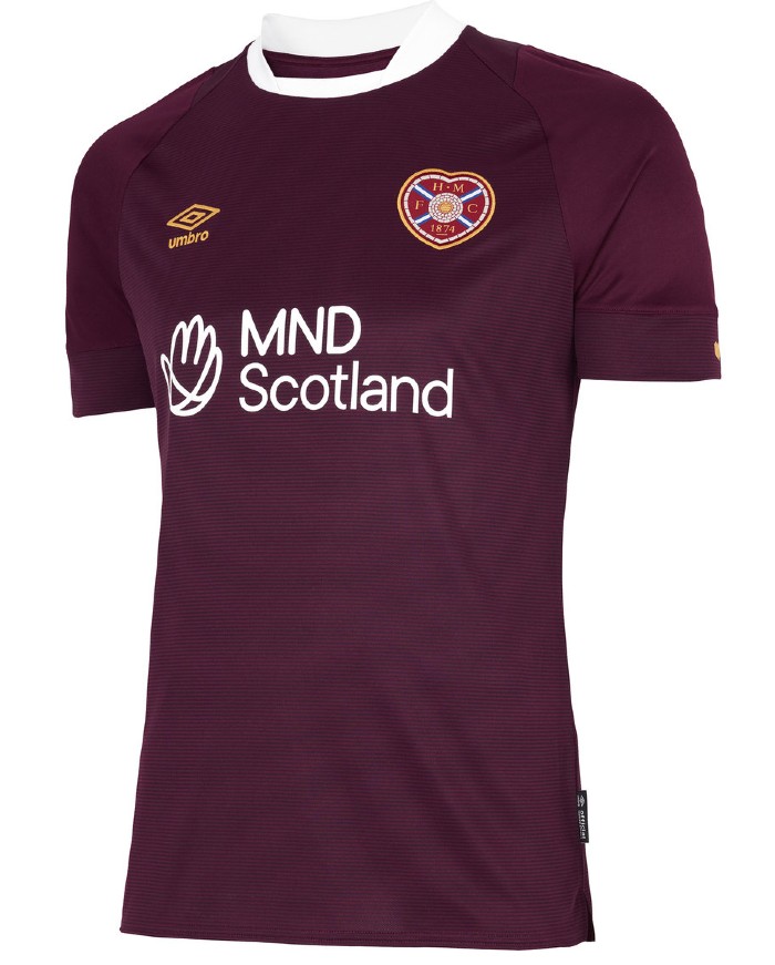 New Hearts Strip 202223 Umbro Heart of Midlothian Home Top 2223 MND